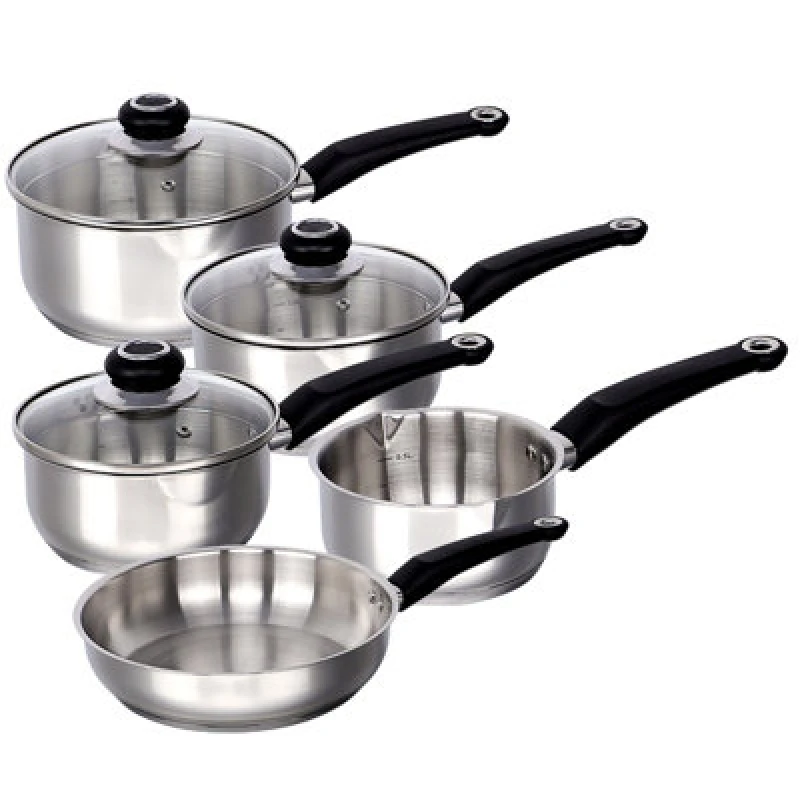 Image of Gr8 Home Stainless Steel 8 Pcs Induction Cookware Set Frying Pan Milk Saucepan With Lids