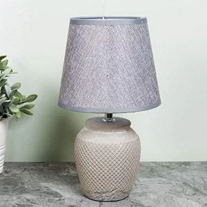 Image of HESTIA? Ceramic Lamp with Grey Shade 15cm