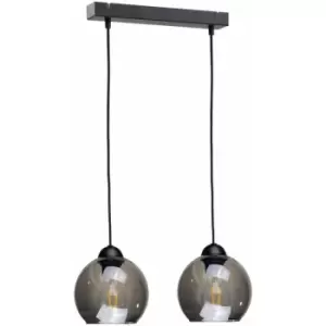 Image of Keter Yuno Bar Pendant Ceiling Light Black, 50cm, 2x E27