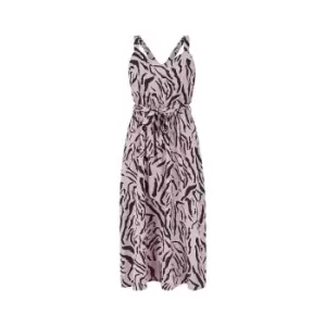 Image of Mela London Purple Zebra Printed Midi Dress - Purple