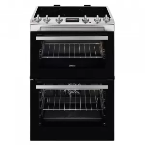 Image of Zanussi ZCV66370XA Double Oven Ceramic Hob Electric Cooker