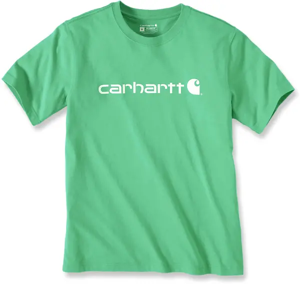 Image of Carhartt EMEA Core Logo Workwear Short Sleeve T-Shirt, green, Size M