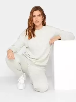 Image of Long Tall Sally Light Grey Marl Sweatshirt, Grey, Size 18, Women
