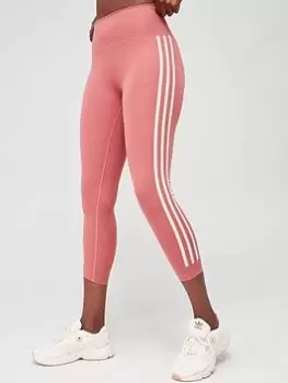 Image of adidas Optime Training Icons 7/8 Leggings - Light Red, Light Red, Size L, Women