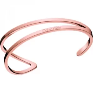 Image of Ladies Calvin Klein Rose Gold Plated Medium Outline Bangle
