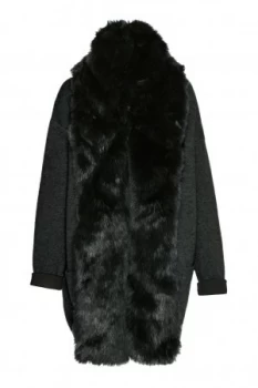 Image of French Connection Double Sided Vhari Faux Fur Coatigan Green