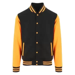 Image of Awdis Unisex Varsity Jacket (S) (Jet Black/Orange Crush)