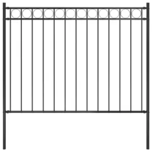 Image of Vidaxl Garden Fence Steel 1.7X1 M Black