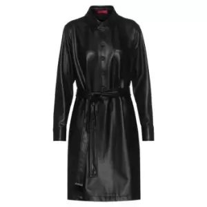 Image of Hugo Kelana Leather Dress - Black