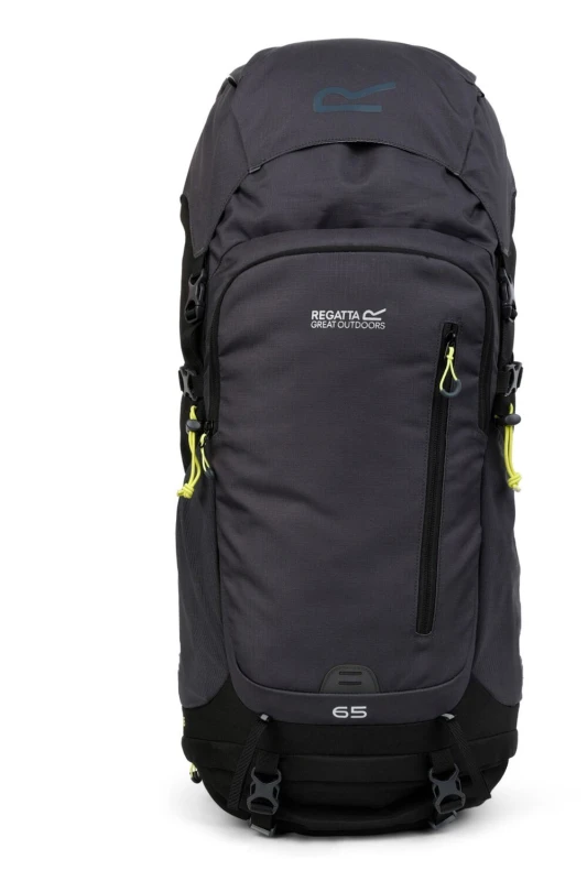 Image of Regatta Mens Highton V2 65 Litre Rucksack 65 Litres Black/Seal Grey EU276-28P-ONE
