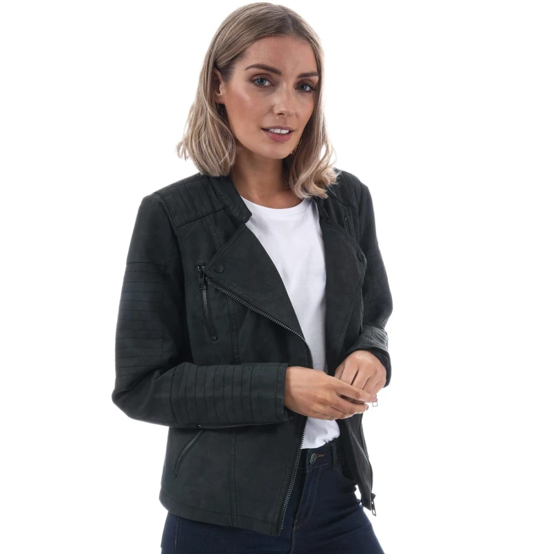 Image of Only Ava Faux Leather Jacket Black female 16