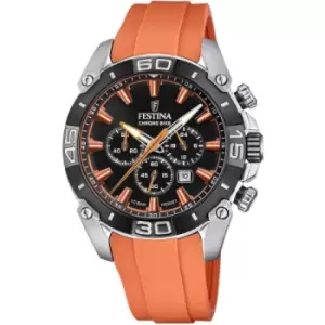 Image of Mens Festina Chrono Orange Rubber Strap Bike 2021 Watch