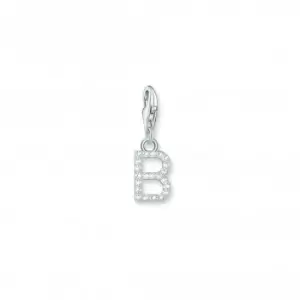 Image of Charmista White Zirconia Letter B Charm Pendant 1942-051-14