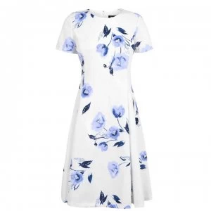 Image of DKNY Short Sleeve Fit Flare Dress - DKDR2088 CRM/LV