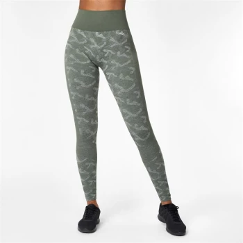 Image of Everlast Seamless Camo Leggings - Dark Olive