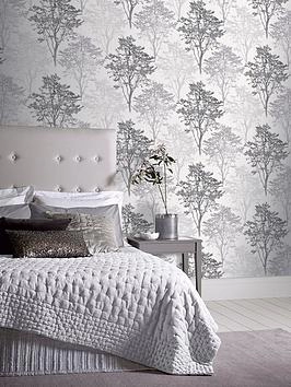 Image of Arthouse Wildwood Grey Mono Wallpaper Paper