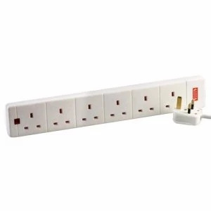 Image of Zexum 6G 1M/2M White Surge Protected Extension Lead - 1 Meter