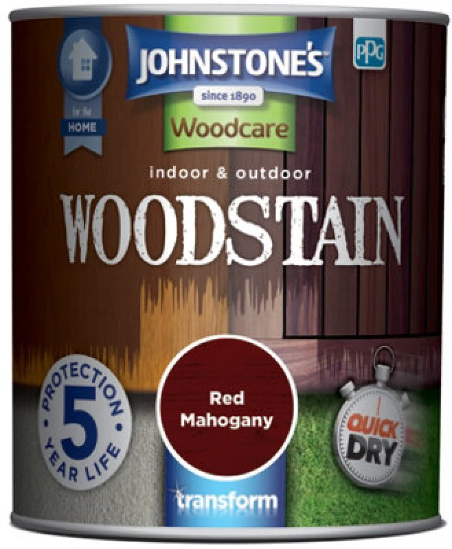 Image of Johnstone's Indoor & Outdoor Woodstain Red Mahogany - 750Ml