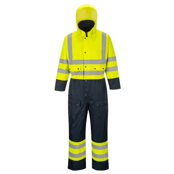 Image of Oxford Weave 300D Class 3 Hi Vis Contrast Overall Yellow / Navy L