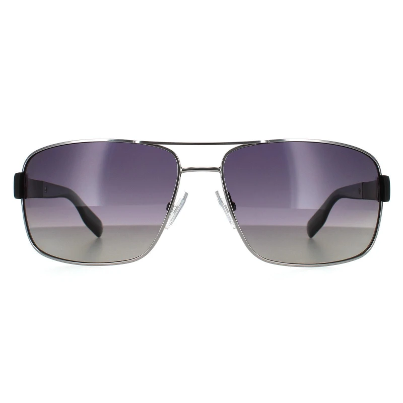 Image of Hugo Boss Wrap Ruthenium Grey Gradient Polarized Sunglasses Grey