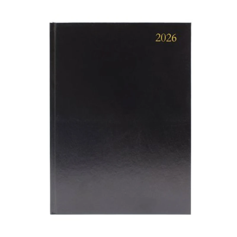 Image of 5 Star Desk Diary 2 Day Per Page A4 Black 2026 KFA42BK26