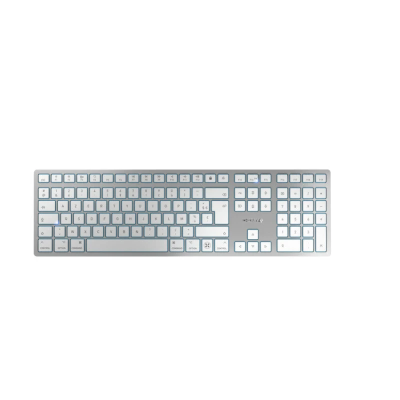 Image of Cherry CHERRY KW 9100 SLIM FOR MAC keyboard Universal USB + Bluetooth AZERTY French Silver JK-9110FR-1