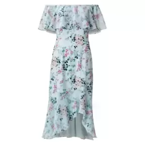Image of Adrianna Papell Print Off Shoulder Midi Dress - Multi