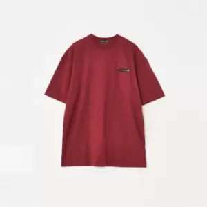Image of Mennace Badge Oversized T Shirt - Red