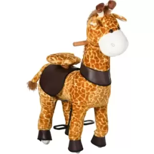 Image of Homcom - Riding Horse for Kids Ride-On Giraffe Rocking Pony for Ages 3-6 Years - Yellow