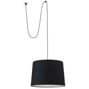 Image of Faro Lighting - Faro Conga Black Cylindrical Pendant Lamp With Plug