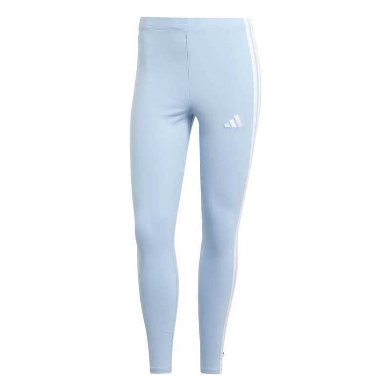 Image of adidas Essentials 3 Stripe Leggings Womens Glow Blue female M (12-14)