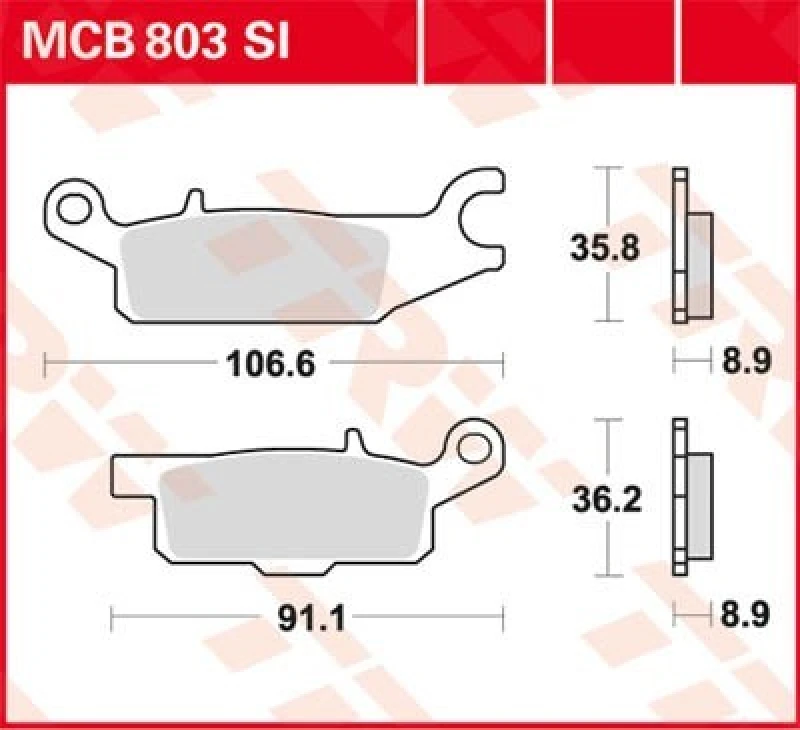 Image of TRW MCB803SI Brake pad set Rear Axle Brake Pad Set,disc brake (402)