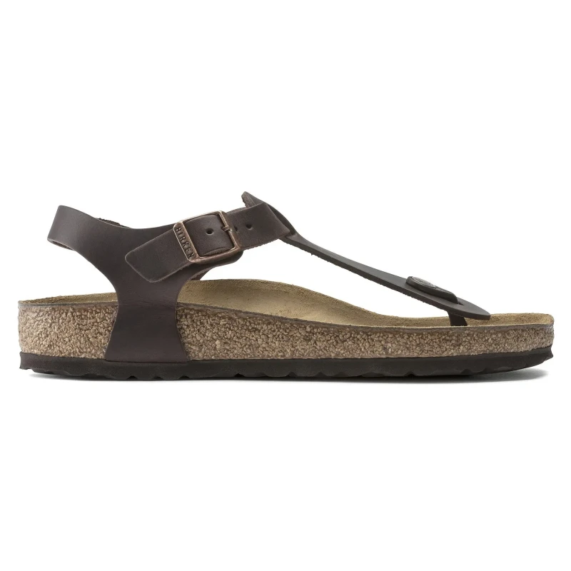 Image of Birkenstock Oiled Leather Sandals Birkenstock Kairo Marron Unisex 43 Etroit