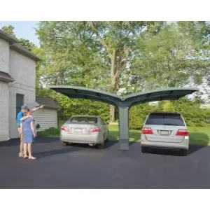 Image of Palram - Canopia Arizona Breeze Double Carport - Grey