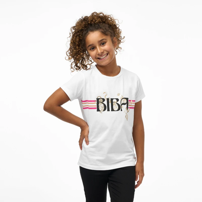 Image of Biba Junior Girls Biba Logo T Shirt - White White S