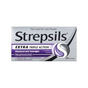 Image of Strepsils Triple Action Blackcurrant Lozenges 24s