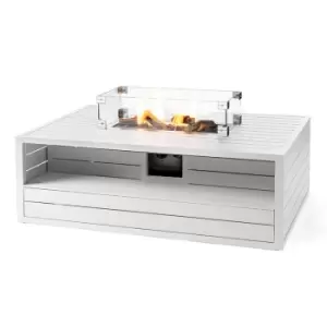 Image of Happy Cocoon White Aluminium Rectangular Table Gas Patio Heater