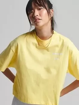 Image of Superdry Code Core Sport Tee -yellow, Yellow, Size 10, Women