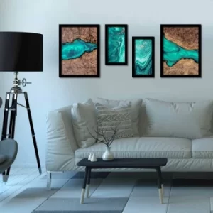 Image of 4P3040SCT006 Multicolor Decorative Framed MDF Painting (4 Pieces)