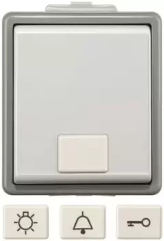 Image of Siemens Grey 10 A Surface Mount Push Button Light Switch Dark Grey, 1 Way Clip In Gloss, 1 Gang VDE, 230 V 75mm Neon IP44 2 1