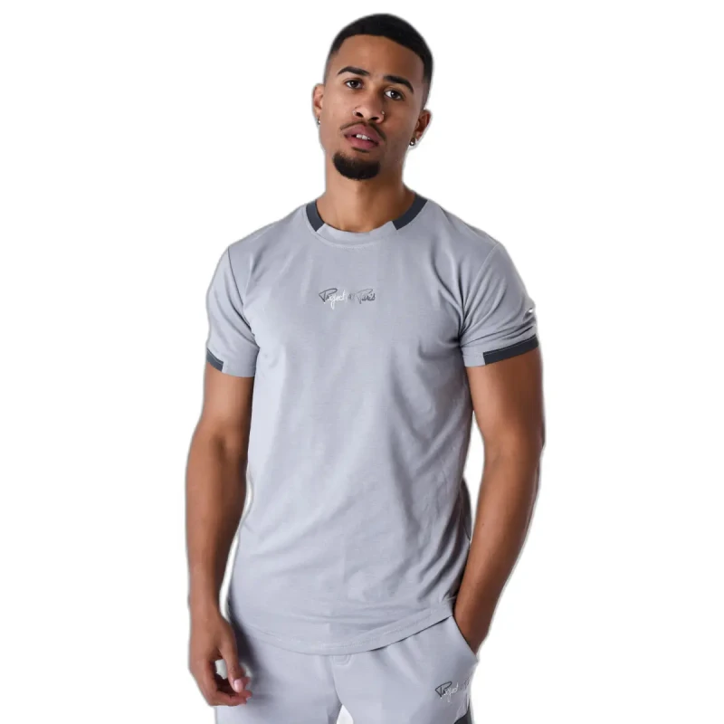 Image of Project X Paris T-Shirt with contrasting logo band Project X Paris Gris Male S