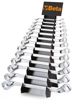 Image of Beta Tools 90/SP13 13pc Set Double End Bi-Hex Deep Offset Ring Spanners (Rack)