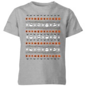 Image of The Nightmare Before Christmas Jack Pumpkin Faces Kids T-Shirt - Grey - 3-4 Years