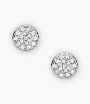 Image of Fossil Women Silver-Tone Brass Earrings