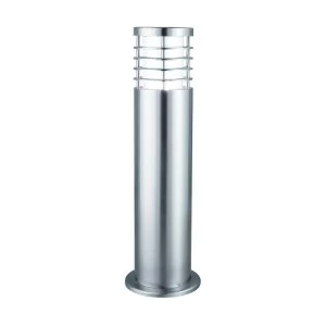 Image of 1 Light Outdoor Bollard Light Satin Silver IP44, E27