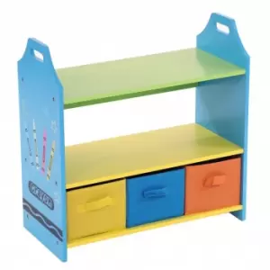 Image of Childrens Wooden Crayon Storage Unit with 3 Drawers