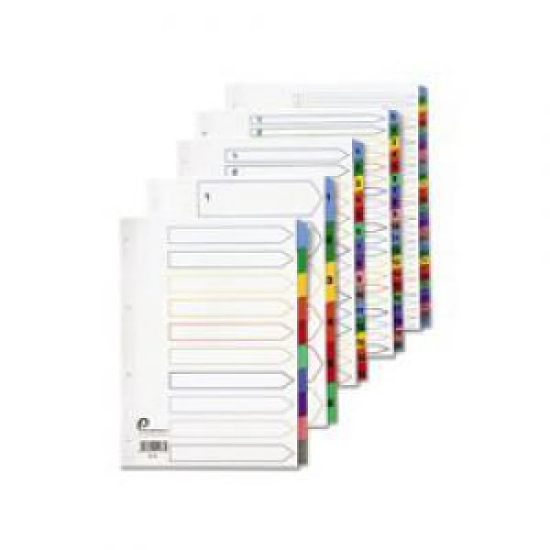 Image of 5 Star office 5 Star Office Index Jan-Dec Multipunched Reinforced Multicolour Tabs 160gsm A4 White 324062