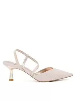 Image of Dune London Dune Citrus Metallic Open Court Shoes - Rose Gold, Pink, Size 7, Women