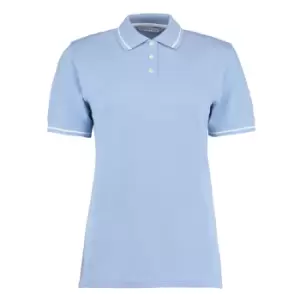Image of Kustom Kit Ladies St. Mellion Short Sleeve Polo Shirt (10) (Light Blue/White)