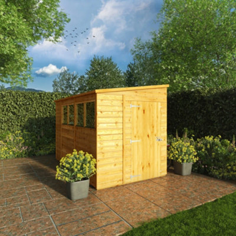 Image of Mercia 10 x 6 Woodsman Shiplap Pent Shed, Brown SI-100-001-0011